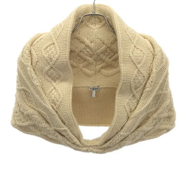 Loewe Aran Knit Pullover Scarf Ivory in White Cashmere from The Reluxe