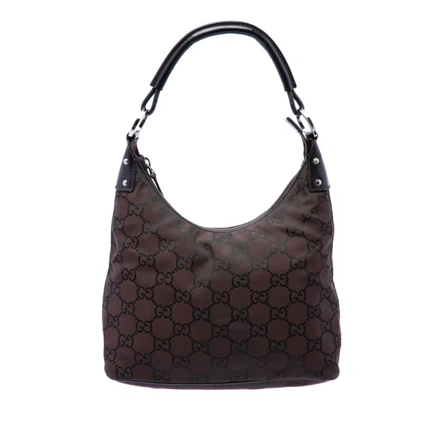 Brown Gucci GG Nylon Shoulder Bag in Brown Nylon from Designer Revival, photo 1 of 1