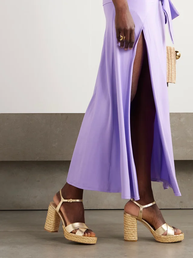 STUART WEITZMAN Dayna metallic leather platform sandals in Metallic, photo 2 of 2 from NET-A-PORTER (Canada)