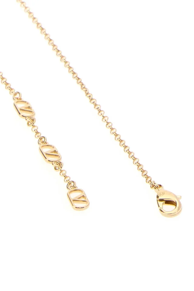 Valentino Garavani Logo-Charm Pendant Necklace — Gold Necklaces in Gold from HEWI, photo 3 of 3