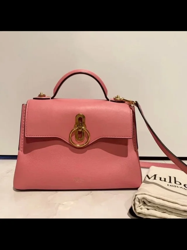 Mulberry Pink Leather Top-Handle Bag With Gold Hardware in gold|pink Leather from Poshmark