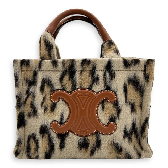 Celine Cabas Small Brown Tote Bag in Brown Wool from Luxury Promise
