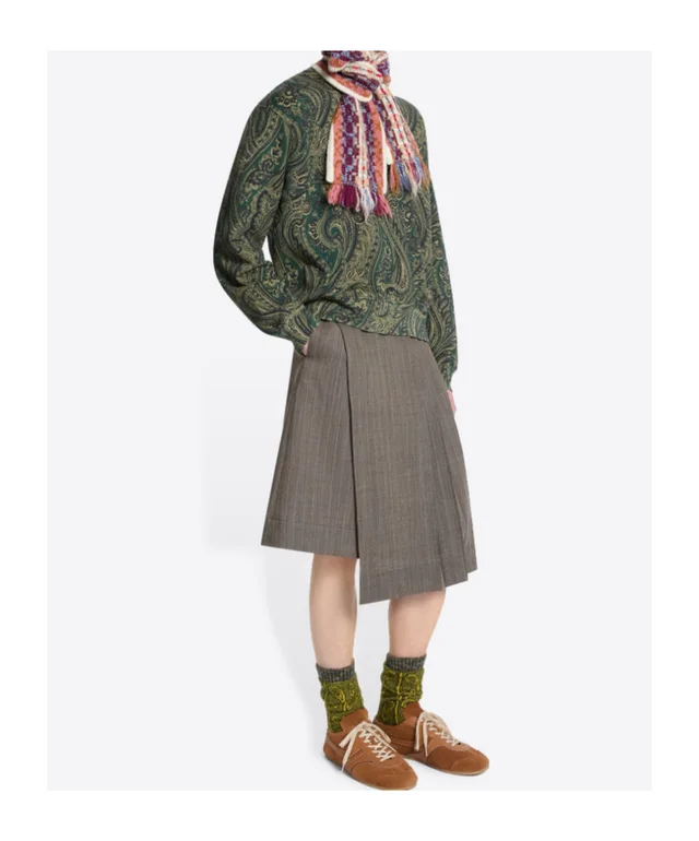 Dries Van Noten pleated wool kilt, photo 2 of 3 from SENSER