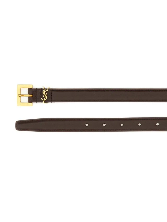 Saint Laurent Cassandre Belt — Red in Red Leather from HEWI