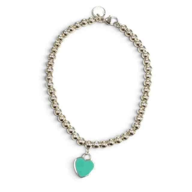 Return to Tiffany Mini Heart Tag Beads Bracelet Silver Box in Silver from The Reluxe