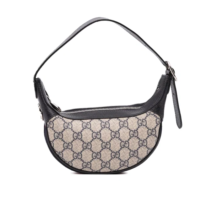 Beige Gucci Mini GG Supreme Web Ophidia Shoulder Bag in Beige Coated canvas from Designer Revival