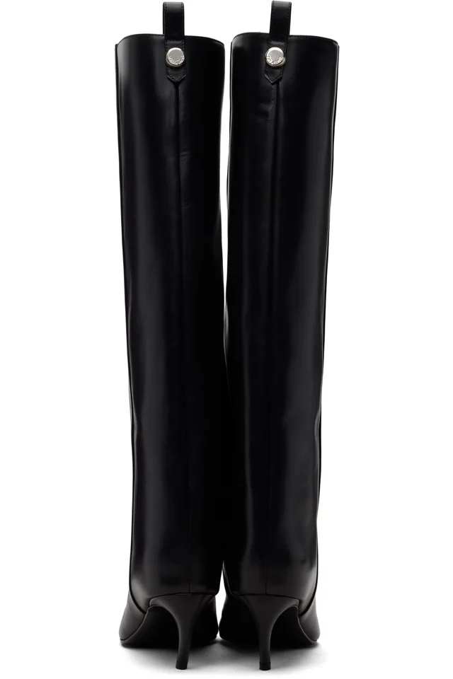 The Attico Black Lea Tall Boots, photo 2 of 5 from SSENSE
