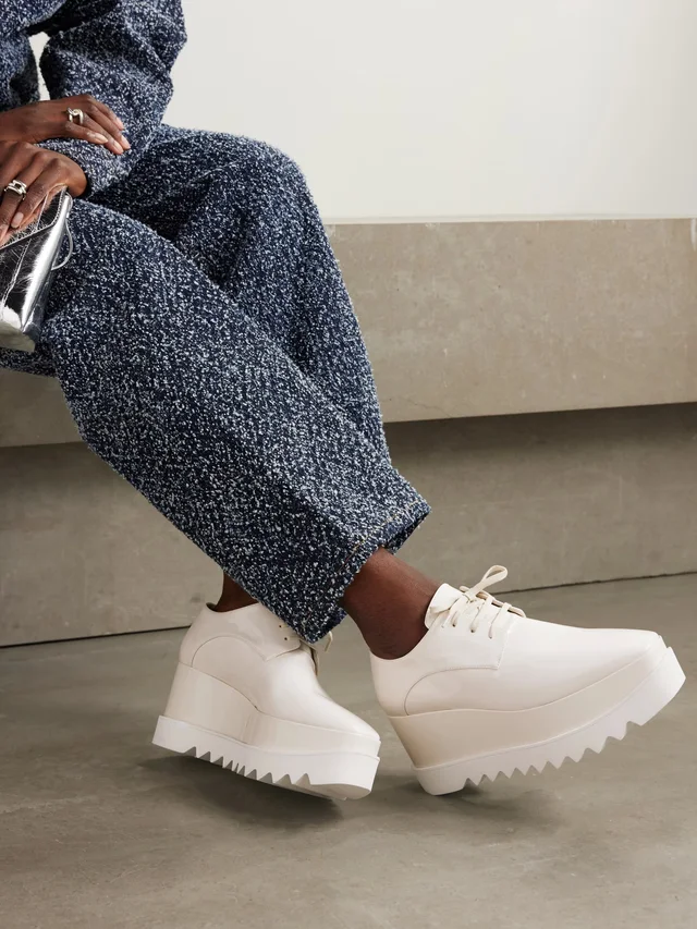 STELLA MCCARTNEY Elyse vegetarian material platform brogues in White, photo 2 of 2 from NET-A-PORTER (Canada)
