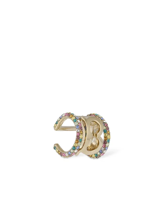 Burberry Pavé Logo Ear Cuff — Gold Earrings in Gold from HEWI