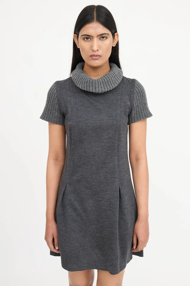 Brunello Cucinelli Knit Turtleneck Dress in Wool from VSP Consignment