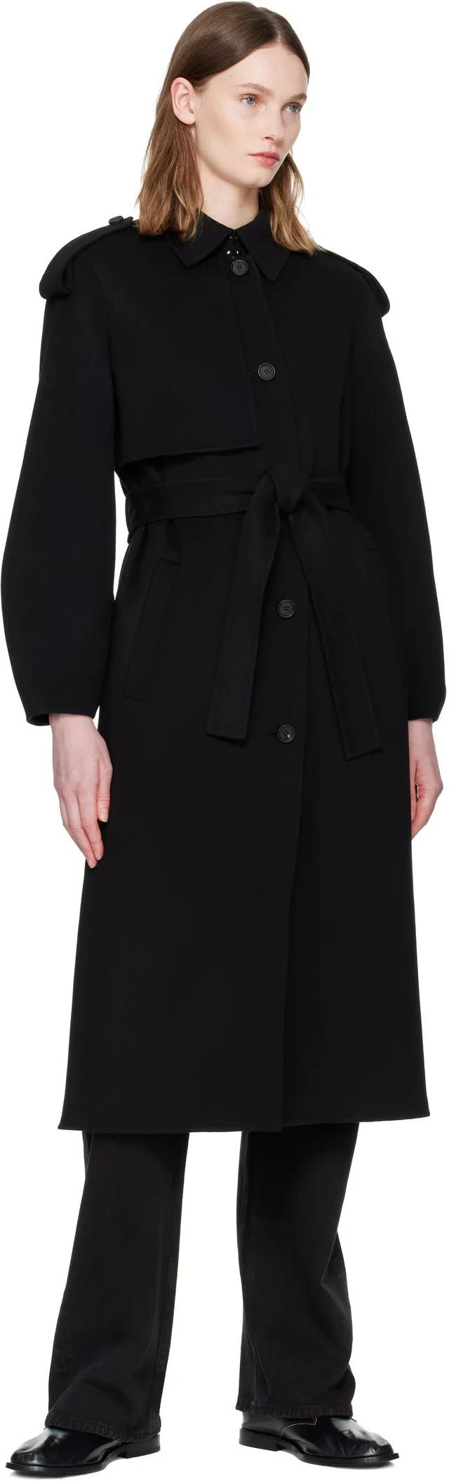 MACKAGE Black CEYLA Double-Face Wool Coat, photo 4 of 4 from SSENSE