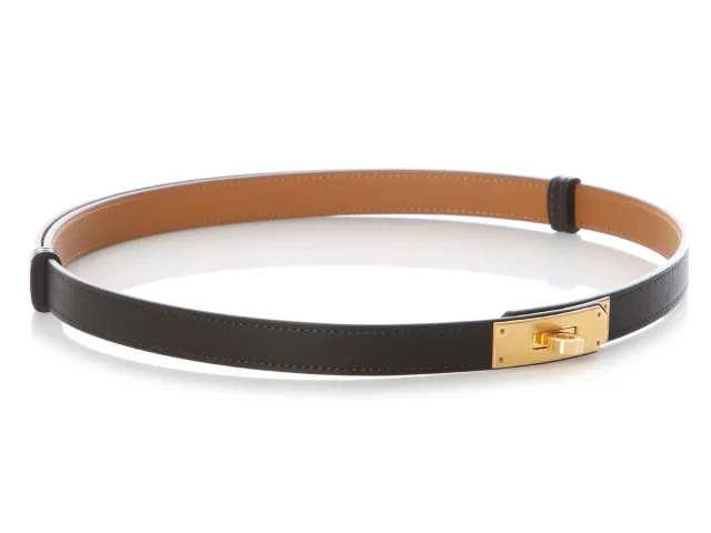 Hermès Bai Brun Odyssee Calfskin Kelly Belt 18 in Calfskin from Ann's Fabulous Finds, photo 5 of 7