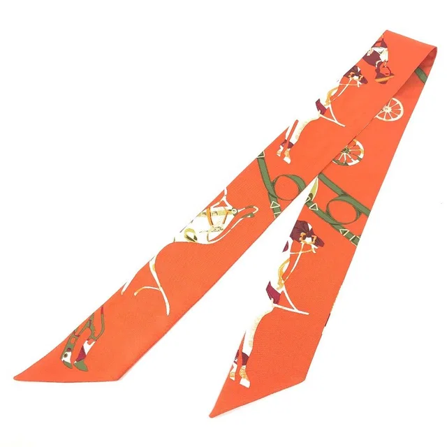 Hermès Scarf Twilly Silk Orange in Orange Silk from The Reluxe