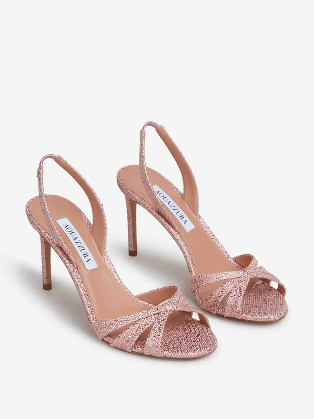 Aquazzura woven-texture crossover-strap pumps, photo 2 of 5 from SENSER