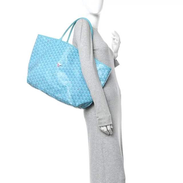 Goyard Goyardine Saint Louis GM Balise Beach Towel Set Turquoise in Blue Coated canvas from FASHIONPHILE, photo 2 of 12