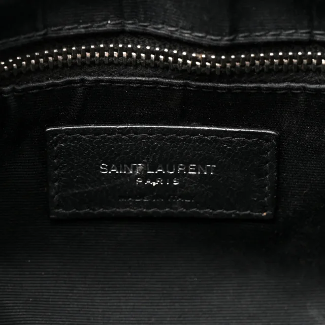 Saint Laurent Grain de Poudre Calfskin Y Quilted Monogram Medium Loulou Chain Satchel Black in Black Calfskin from FASHIONPHILE, photo 7 of 16