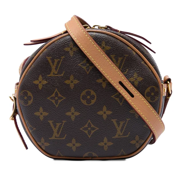 Brown Louis Vuitton Monogram Boite Chapeau Souple PM Crossbody Bag in Brown Coated canvas from Designer Revival