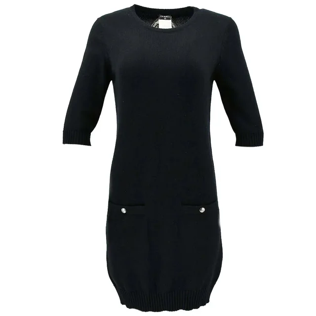 Chanel 2008 fall CC-button cashmere dress #38 in Cashmere from AMORE Vintage Tokyo