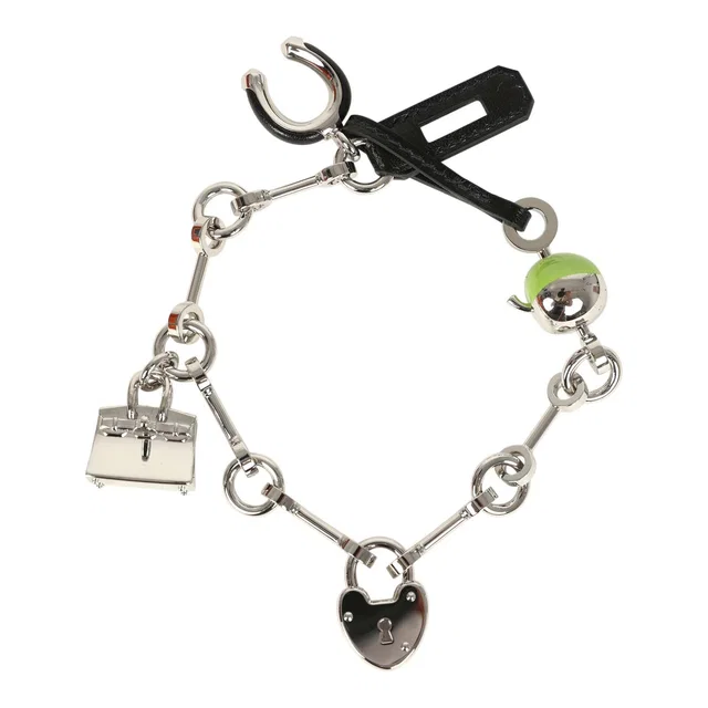 Hermès Bijou De Sac Charm Black Box Palladium Hardware in Black Calfskin from Madison Avenue Couture
