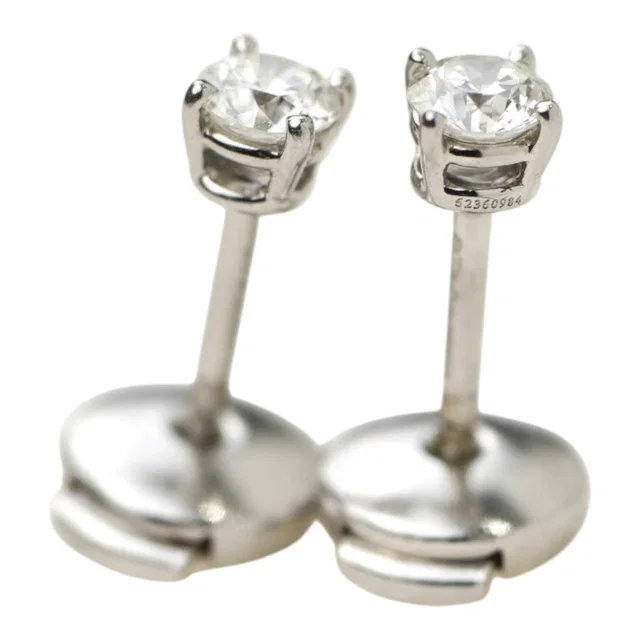 Tiffany & Co. Solitaire Diamond Platinum Earrings 0.31ct from Luxury Promise