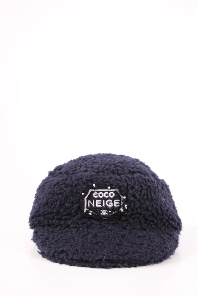 Chanel Teddy Coco Neige Hat Navy in Navy from Luxury Promise