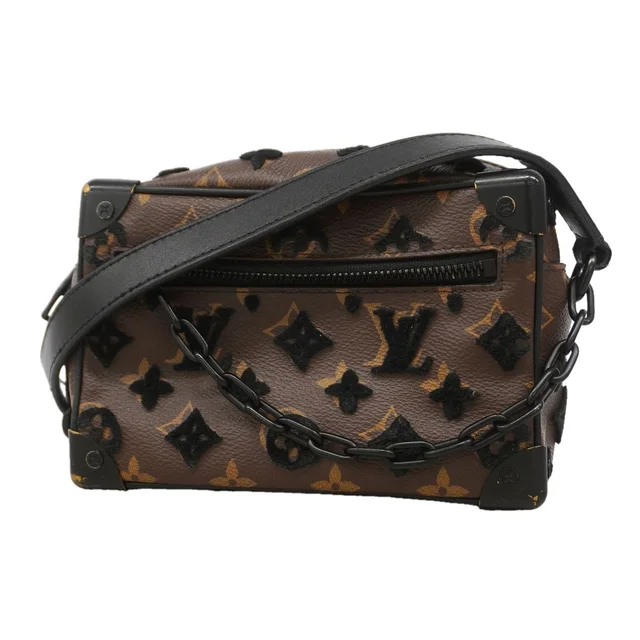 Louis Vuitton Shoulder Bag Monogram Tuffetage Mini Soft Trunk Brown Black in Black from The Reluxe