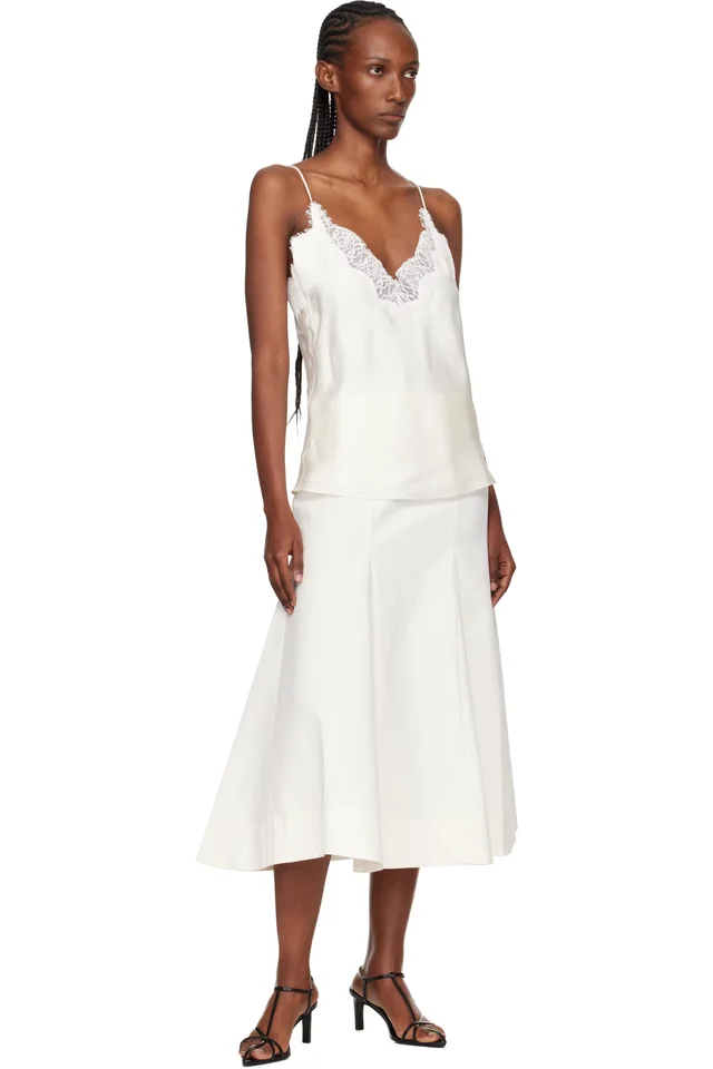 Róhe Off-White Sculptural Cotton Midi Skirt, photo 4 of 4 from SSENSE