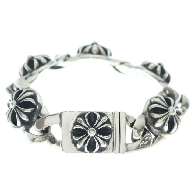 Chrome Hearts Cross Link Bracelet Silver in Silver from The Reluxe