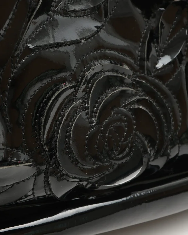 Chanel Tweed Patent Camellia Accordion Flap Bag in Patent leather from A Retro Tale, photo 10 of 12