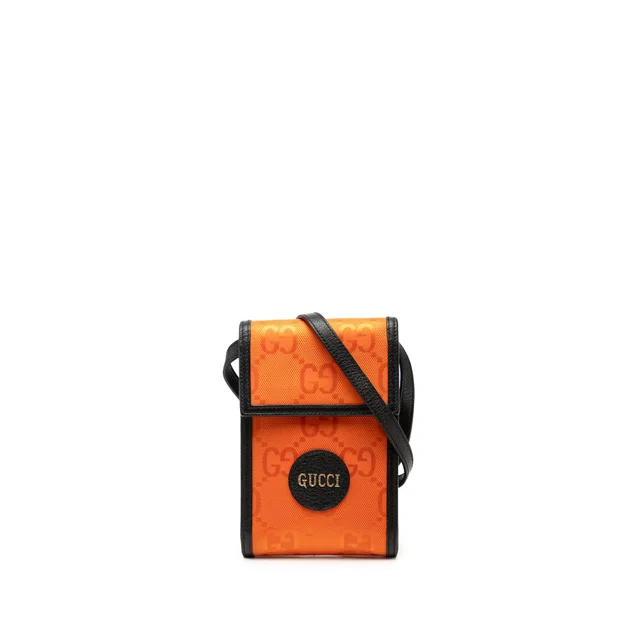 Orange Gucci Off The Grid Mini GG Econyl Crossbody in Orange Nylon from Designer Revival