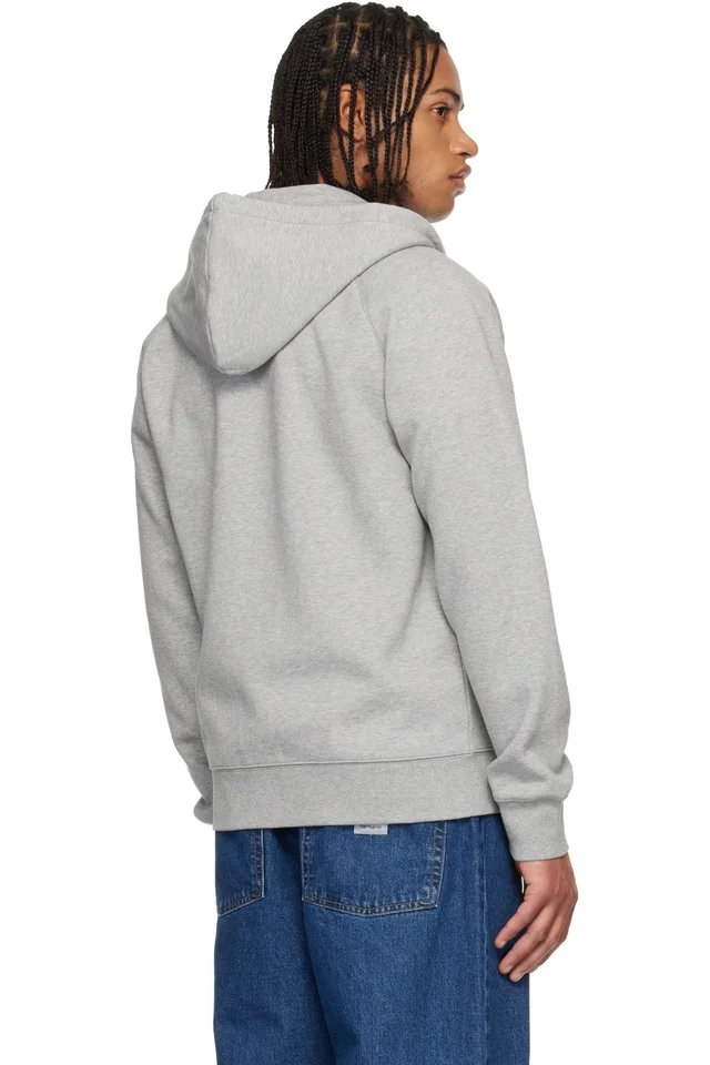 Carhartt Work In Progress Gray Chase Hoodie, photo 3 of 4 from SSENSE