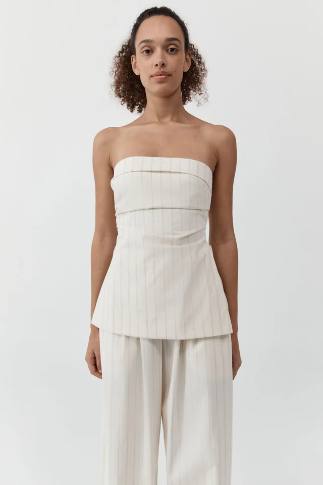St Agni Strapless Tie Back Top - Ecru Stripe from St. Agni, photo 1 of 1