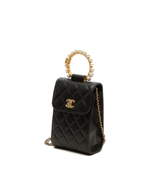 Chanel Pearl Crown Phone Holder in Lambskin from A Retro Tale, photo 2 of 5