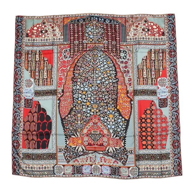 Hermès Giant Square Tapis Persans Size 140 Red/Multicolor Silk100% in Red from GALLERY RARE
