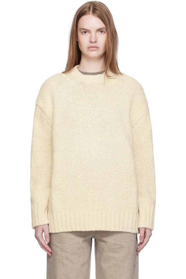 Arch The Off-White Basic Round Neck Knit Sweater, image 1 of 1 from SSENSE