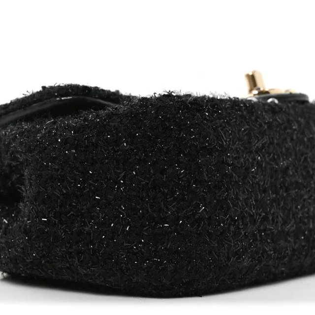 Chanel Pearl Small Cosmos Flap Black in Black Tweed from FASHIONPHILE, photo 9 of 10