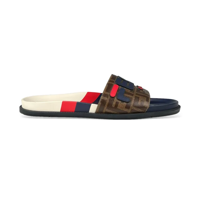 Fendi x Fila Men's Maina Slides in Multicoloured Leather from Designer Archives