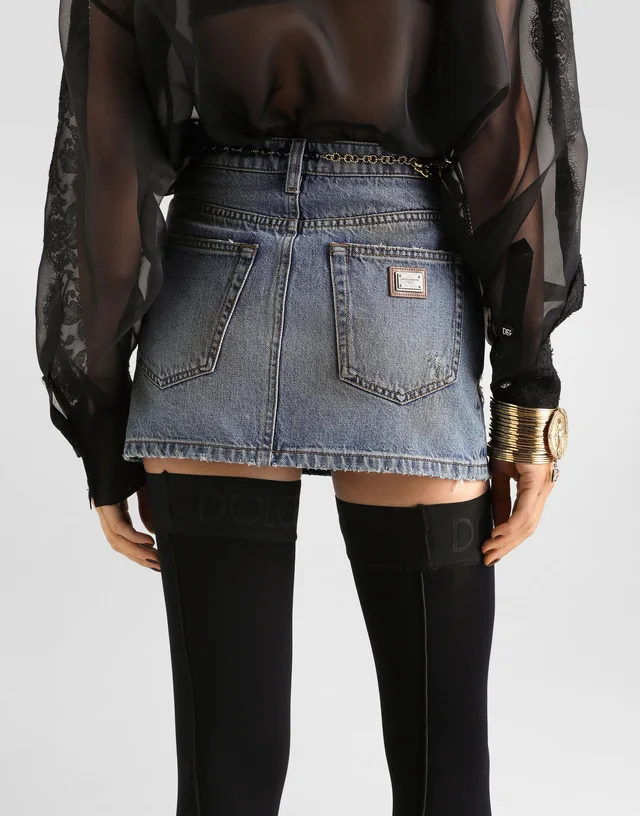 Dolce & Gabbana Denim miniskirt with embroidery, photo 3 of 5 from SENSER