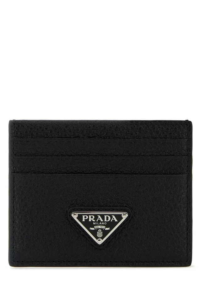 Prada Saffiano Leather Card Case — Black Vitello Wallet in Black Saffiano leather from HEWI