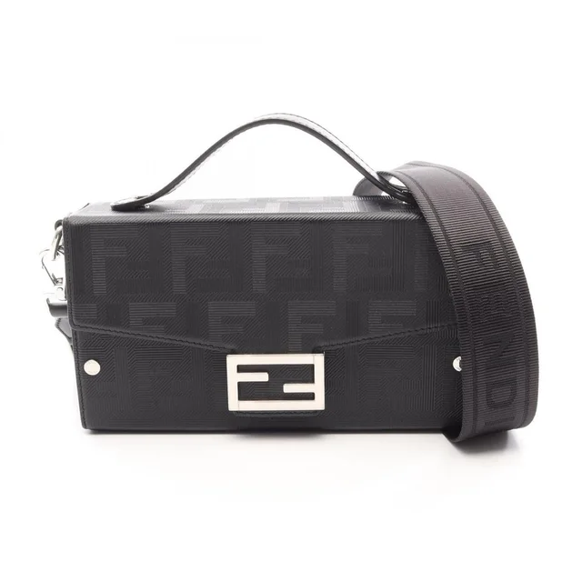 Fendi Soft Trunk Baguette Zucca 2-Way Shoulder Bag/Handbag, Leather, Women's,... in black Leather from Poshmark