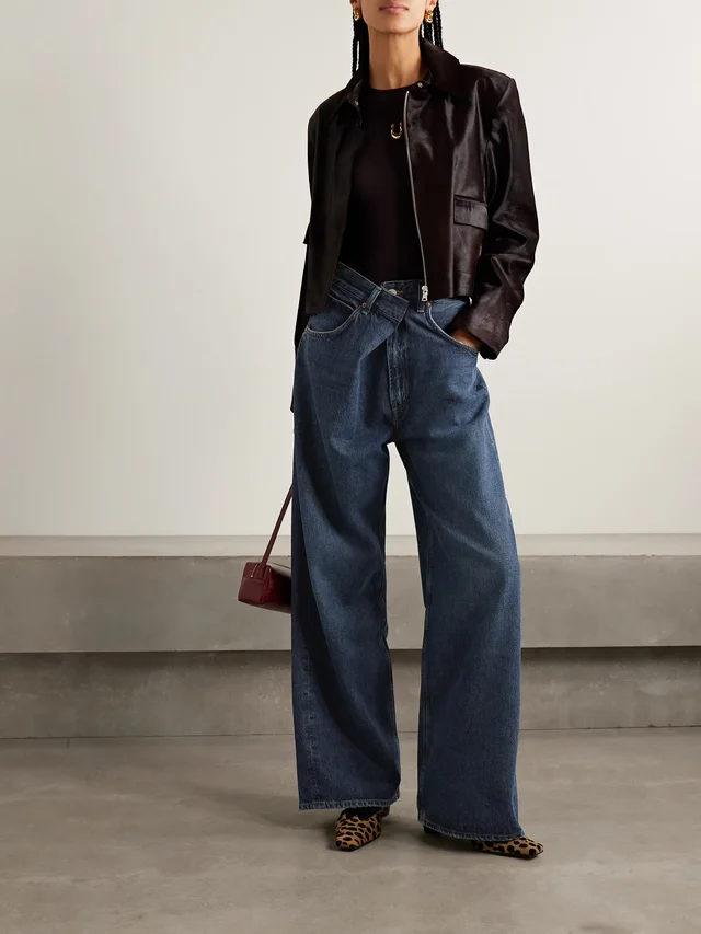 AGOLDE Vana draped regenerative low-rise wide-leg jeans in Blue, photo 2 of 2 from NET-A-PORTER (Canada)