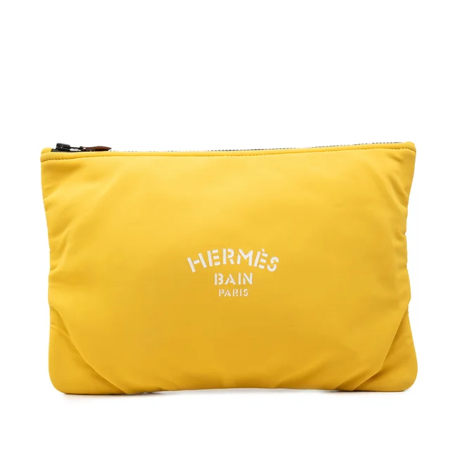 Yellow Hermès Medium Neoprene Neobain Case Clutch Bag in Yellow Leather from Designer Revival, photo 1 of 1