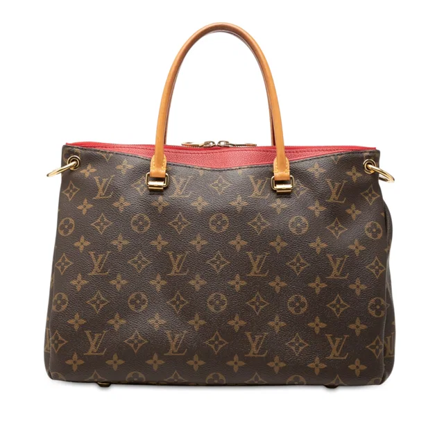 Brown Louis Vuitton Monogram Pallas MM Satchel in Brown Coated canvas from Designer Revival