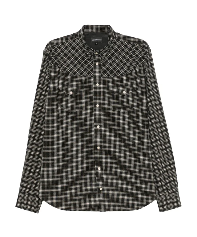 check-pattern western-yoke shirt, image 1 of 1 from SENSER