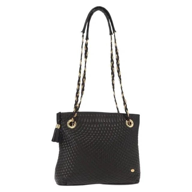 Bally Vintage Chain Quilted Leather Black Bag in Black Leather from HEWI