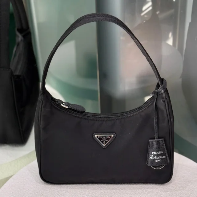 Prada Re-Edition 2000 Shoulder Bag - Black in Black Nylon from Revivre