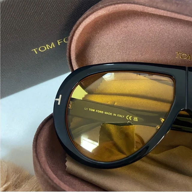 Tom Ford Black Frame Yellow Lens Aviator Sunglasses in yellow|black from Poshmark