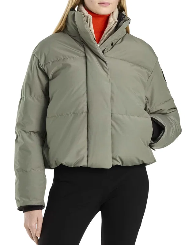 Canada Goose Grandview Black Label Cropped Jacket in Green Multi 85% Recycled Polyester, 15% Organic Cotton, image 1 of 1 from Gilt