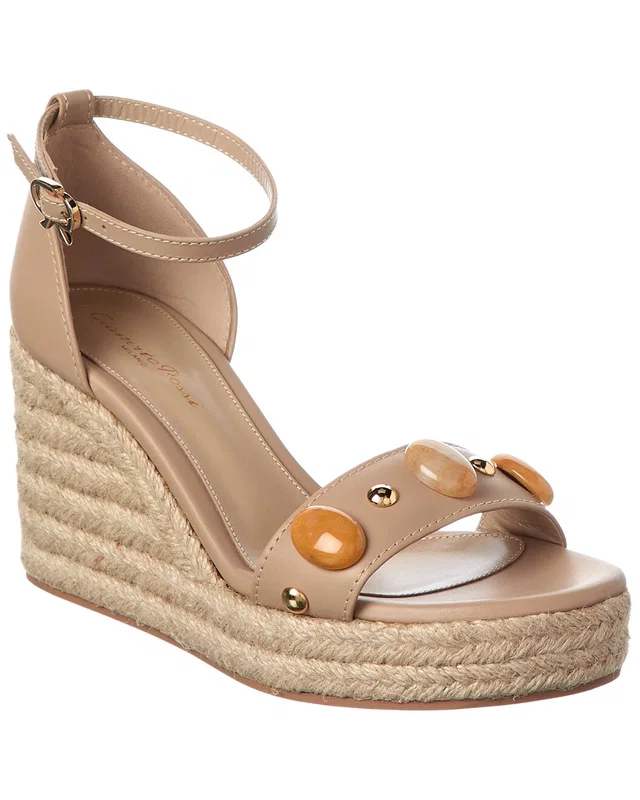 Gianvito Rossi Leather Wedge Sandal, image 1 of 1 from Gilt