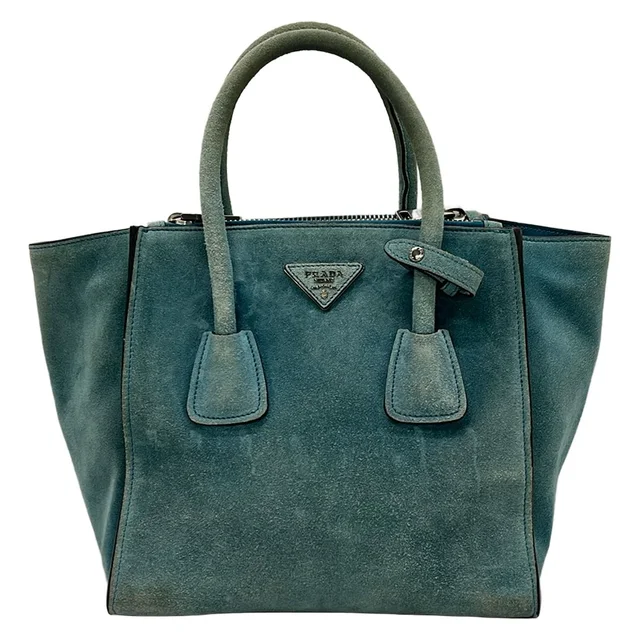 Prada Tote Bag Light Blue in Blue Suede from The Reluxe